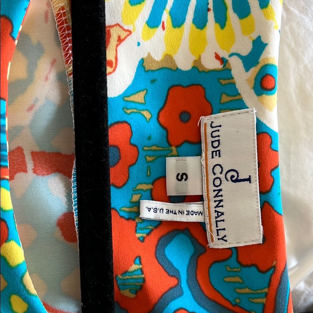 Jude Connally Blue and Orange Midi Dress - Picture 2 of 2
